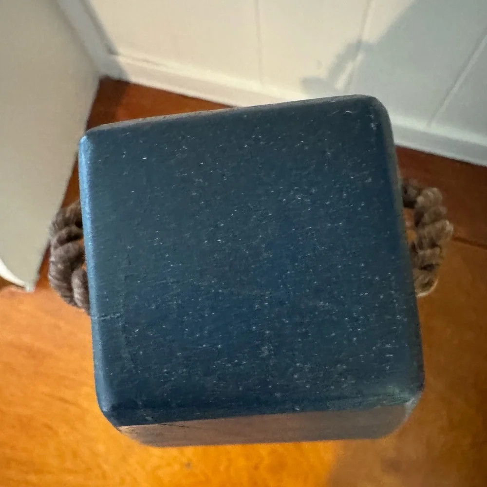 Pottery Barn Heavy Wood Buoy – 15” Navy & Dark Wood | EUC